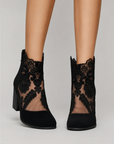 Helvano | Spitzen-Stiefeletten mit Blumenmuster für Damen