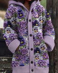 Helvano | Bunte Damen-Strickjacke mit Katzenmotiv