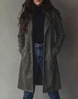 Helvano | Damen Trenchcoat in Wildleder-Optik im Vintage-Look
