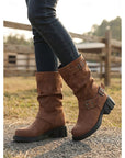 Helvano | Halbhohe Damen-Bikerboots mit Schnallen