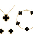Helvano | Kleeblatt-Schmuckset in Gold & Perlmutt