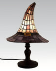 Helvano | Tischlampe aus Buntglas im Hexenhut-Design