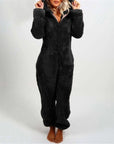 Helvano | Teddy-Fleece Overall mit Kapuze für Damen
