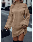Helvano | Cold-Shoulder Rollkragen-Strickkleid für Damen