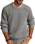 Helvano | Gerippter Strickpullover mit Rundhals für Herren