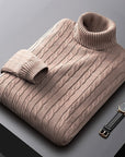 Helvano | Zopfstrick-Rollkragenpullover für Herren