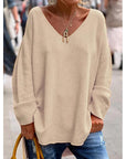 Helvano | Lockerer Strickpullover mit V-Ausschnitt für Damen