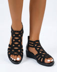 Helvano | Keilsandalen mit Reissverschluss für Damen