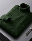 Helvano | Zopfstrick-Rollkragenpullover für Herren