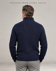 Helvano | Strukturierte Strickjacke mit Stehkragen für Herren
