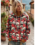 Helvano | Halloween Hoodie mit Totenkopf-Print