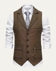 Helvano | Herren-Weste aus Tweed mit Fischgrätmuster