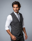 Helvano | Herren-Weste aus Tweed mit Fischgrätmuster