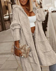 Helvano | Lange Damen-Strickjacke mit Kapuze