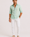 Helvano | Slim-Fit Herrenhemd mit Streifen und langem Arm