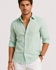 Helvano | Slim-Fit Herrenhemd mit Streifen und langem Arm
