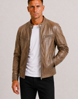 Helvano | Herren Bikerjacke aus Kunstleder mit Reissverschluss
