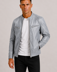 Helvano | Herren Bikerjacke aus Kunstleder mit Reissverschluss