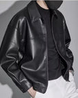 Helvano | Herren Kunstleder-Jacke mit Zip in Schwarz