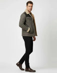Helvano | Wildleder-Herrenjacke mit Lammfell und Kragen