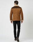 Helvano | Wildleder-Herrenjacke mit Lammfell und Kragen