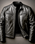 Helvano | Vintage Lederjacke mit Stehkragen für Herren