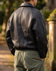 Helvano | Herren Lederjacke mit Kragen und Reissverschluss