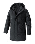 Helvano | Lange Steppjacke mit Kapuze für Herren