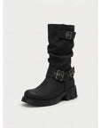 Helvano | Halbhohe Damen-Bikerboots mit Schnallen