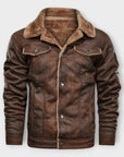 Helvano | Lederjacke mit Fleecefutter für Herren