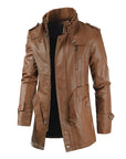Helvano | Lange Bikerjacke aus Leder für Herren