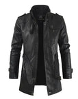 Helvano | Lange Bikerjacke aus Leder für Herren