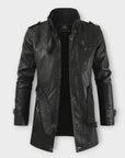 Helvano | Lange Bikerjacke aus Leder für Herren