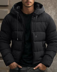 Helvano | Herren Pufferjacke mit Kapuze in Schwarz