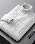 Helvano | Zopfstrick-Rollkragenpullover für Herren