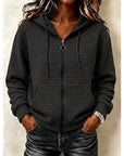 Helvano | Strukturierter Zip-Hoodie für Damen