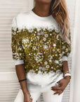 Helvano | Glitzer-Weihnachtssweatshirt aus Strick für Damen