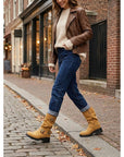 Helvano | Halbhohe Damen-Bikerboots mit Schnallen