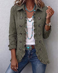 Helvano | Bestickte Damenjacke mit Volants in Oliv