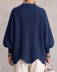 Helvano | Oversized Strickjacke mit Knöpfen für Damen