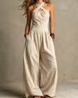 Helvano | Jumpsuit für Damen mit weitem Bein und Rückenausschnitt