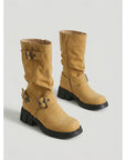 Helvano | Halbhohe Damen-Bikerboots mit Schnallen