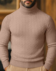 Helvano | Rollkragenpullover mit Zopfmuster für Herren