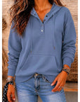 Helvano | Lockerer Damen-Hoodie mit Knopfleiste