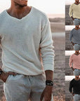 Helvano | Strukturierter Herren-Pullover mit V-Ausschnitt
