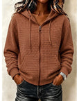 Helvano | Strukturierter Zip-Hoodie für Damen