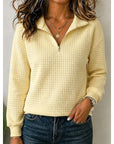 Helvano | Strukturierter Damen-Pullover mit Viertelzip