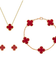 Helvano | Kleeblatt-Schmuckset in Gold & Perlmutt