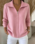 Helvano | Damen Strickjacke mit Stehkragen und Reissverschluss