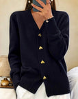 Helvano | Strickjacke mit Herzknöpfen für Damen